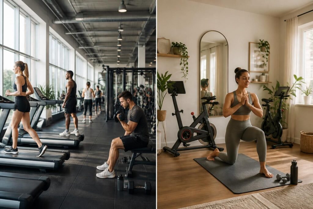 découvrez comment choisir entre une salle de sport et l'entraînement à la maison en fonction de votre profil, vos objectifs et vos préférences pour une activité physique optimale.