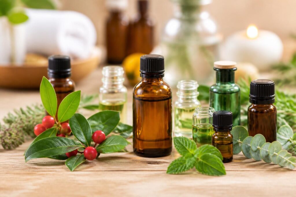 découvrez l'huile essentielle anti-douleur puissante à base de gaulthérie et d'autres huiles naturelles pour un soulagement rapide et efficace des douleurs musculaires et articulaires.
