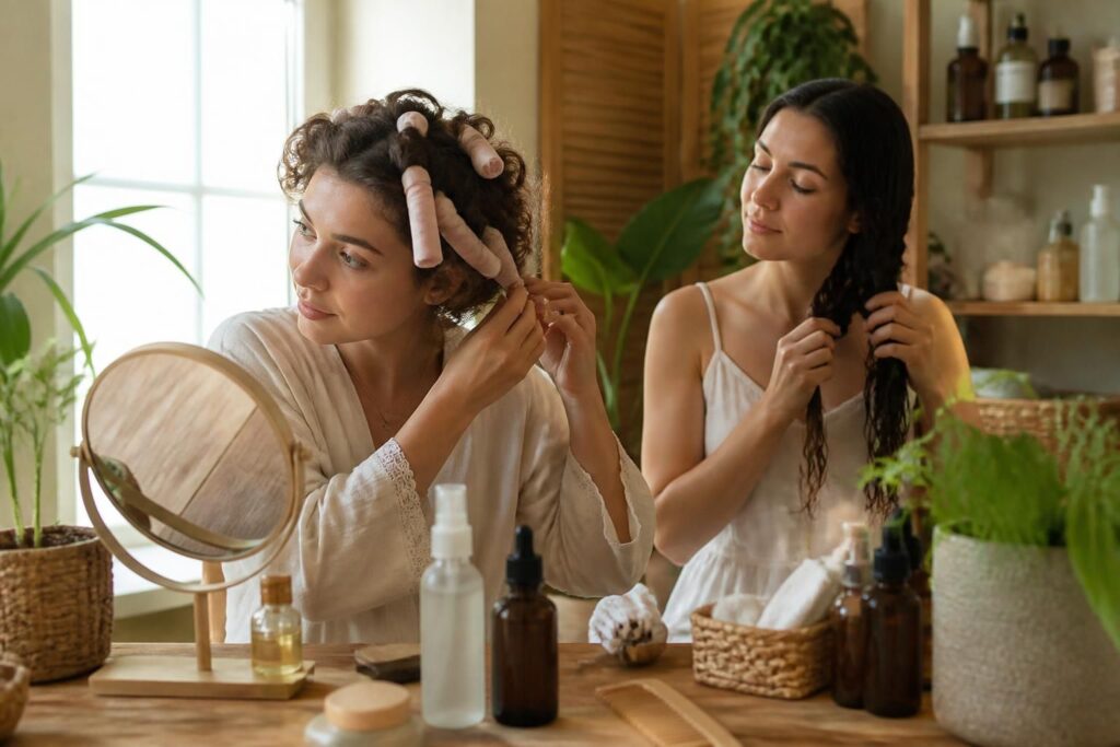 découvrez des méthodes naturelles et sans chaleur pour boucler vos cheveux, adaptées aux cheveux courts et longs, pour des boucles éclatantes et en bonne santé.