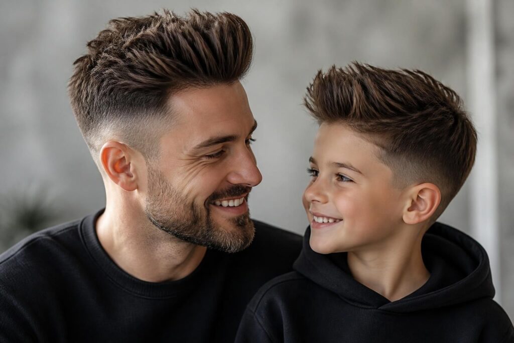découvrez la coupe quiff moderne, un style texturé tendance adaptable pour hommes et enfants. adoptez un look dynamique et élégant au quotidien.