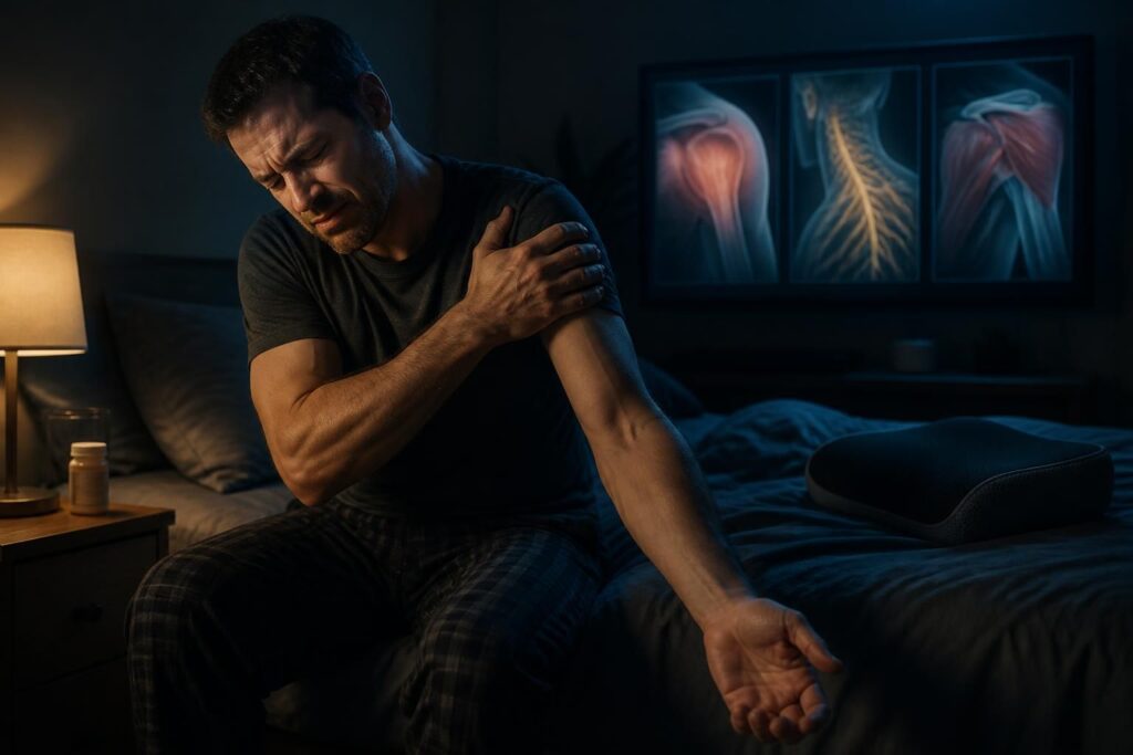 découvrez les causes fréquentes de la douleur à l'épaule irradiant dans le bras, ainsi que les traitements efficaces et les conseils pour un soulagement optimal, notamment pendant la nuit.