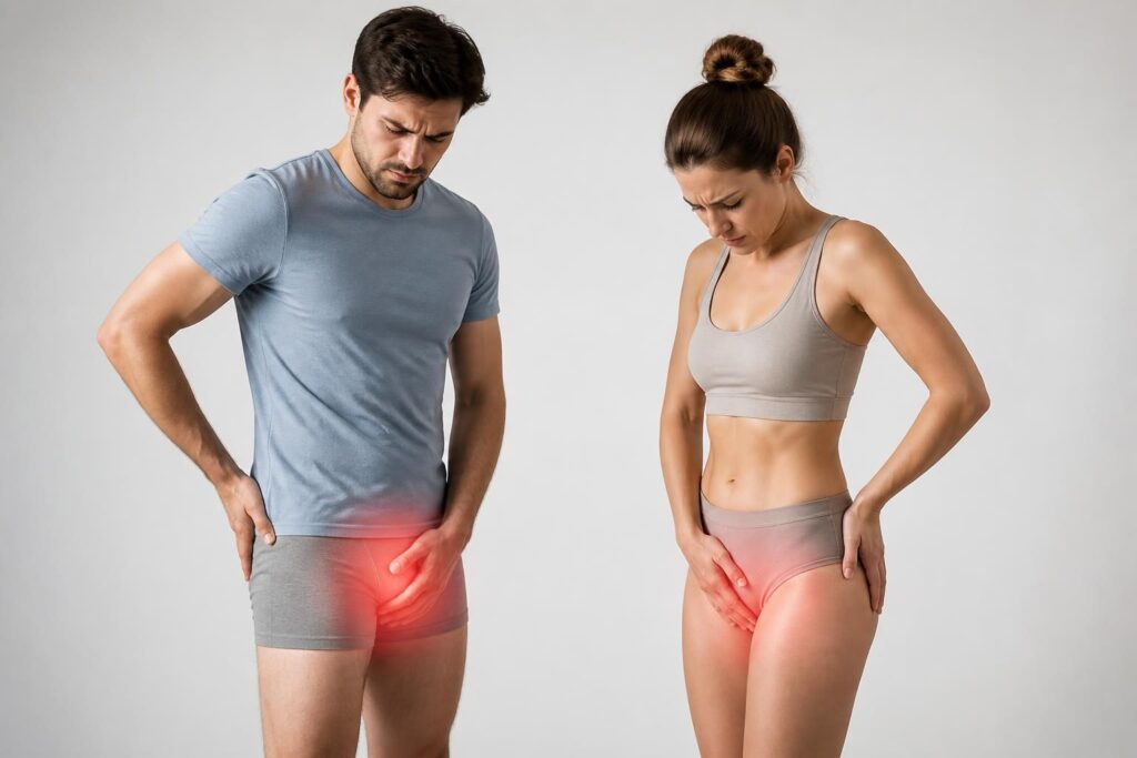 découvrez comment reconnaître les symptômes de la hernie inguinale chez l'homme et la femme, identifier la douleur et les signes pour un diagnostic précoce et efficace.