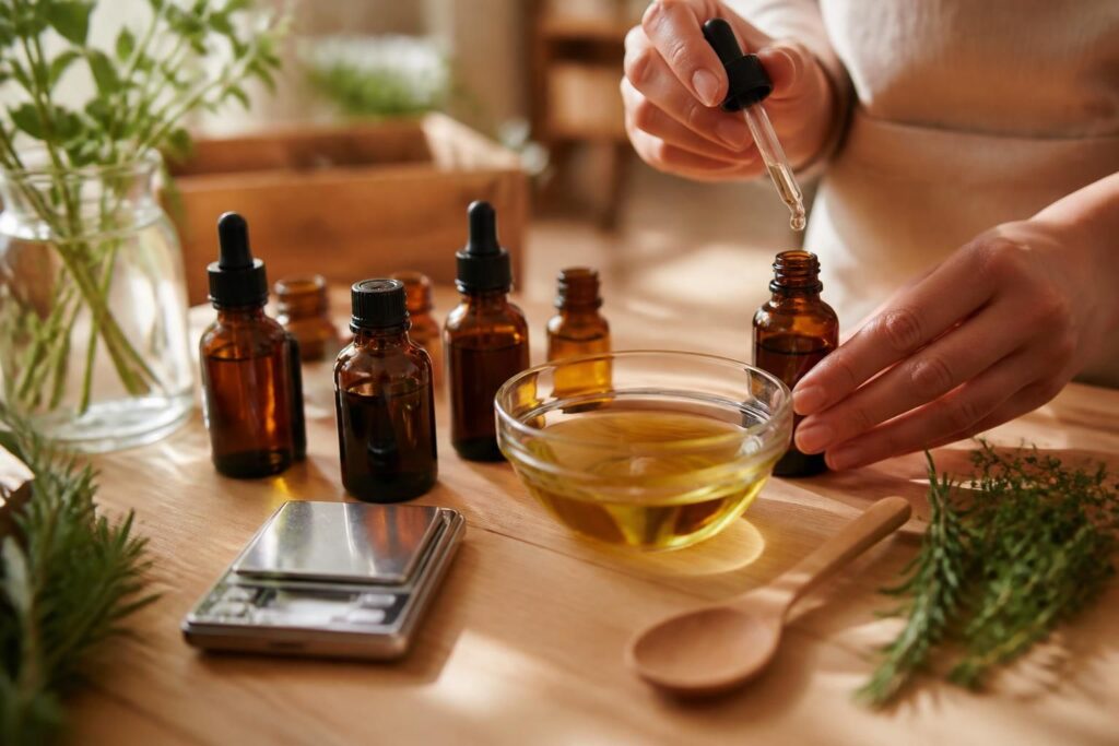 découvrez notre recette d'huile essentielle maison pour un mélange anti-cellulite et brûle-graisse efficace, naturel et facile à préparer chez vous.
