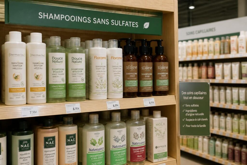 découvrez les meilleurs shampooings sans sulfate disponibles en grande surface pour un soin doux et efficace au quotidien. guide pratique pour choisir le produit adapté à vos cheveux.
